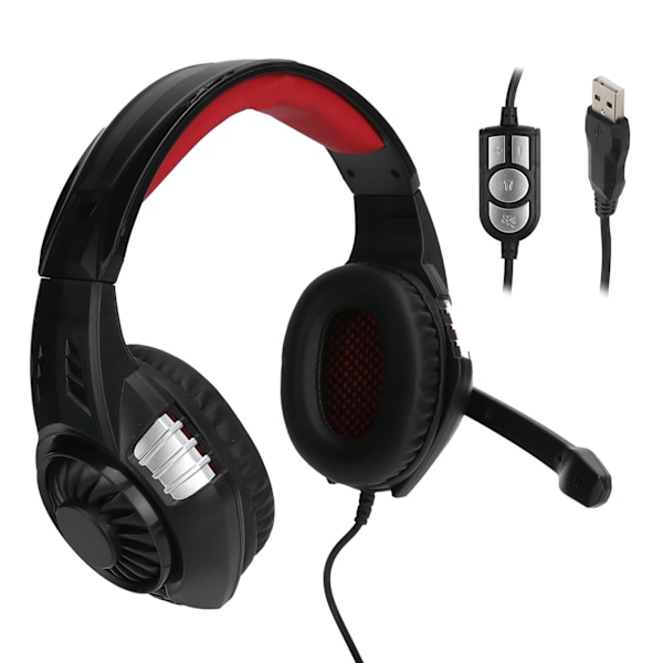 G308 datamaskin bærbar headset kablet gaming hodetelefon med LED lys mikrofon USB-port