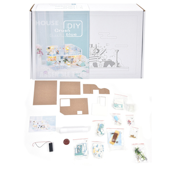 DIY Dockhus Kit Miniatyrhus Byggsats Födelsedagspresent för Barn Över 14 År Gamla