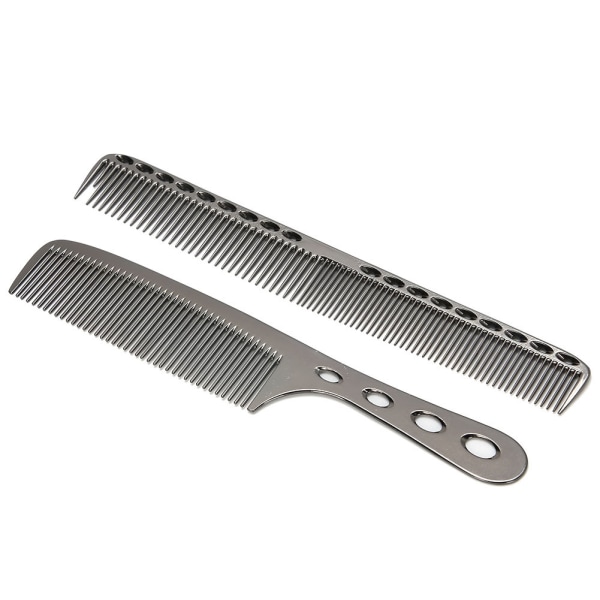 Bærbare hårkamme i rustfrit stål Salon Anti&#8209;statisk styling kam frisørværktøj (sort)