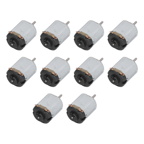 10 st mini elmotor höghastighets låg ljudnivå små likströmsmotorer för hobby DIY-leksaker bilar Svart