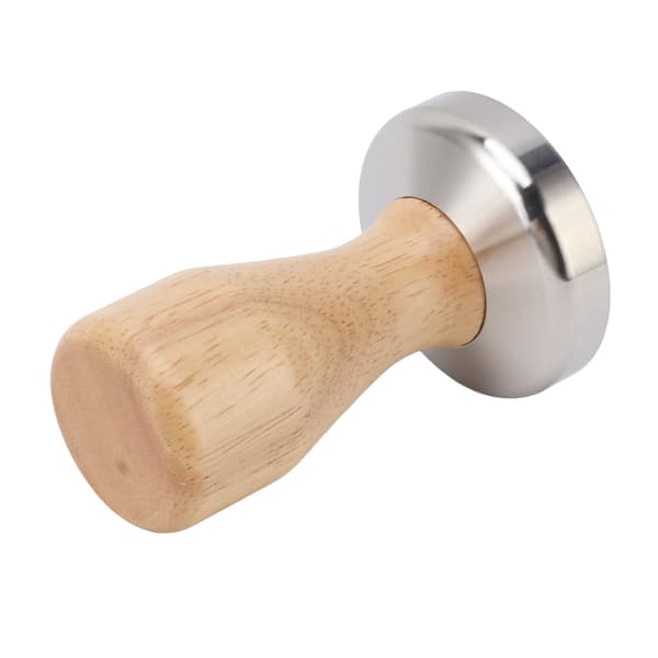 Kaffetamper 304 Rustfrit Stål Base Kaffepulver Bønne Pres Hammer med Træhåndtag til Hjemme Cafe 51mm