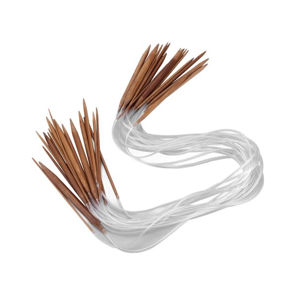 Virka nål set 18 st bambu cirkulära stickor 12 storlekar virka kit för hushållsvävning