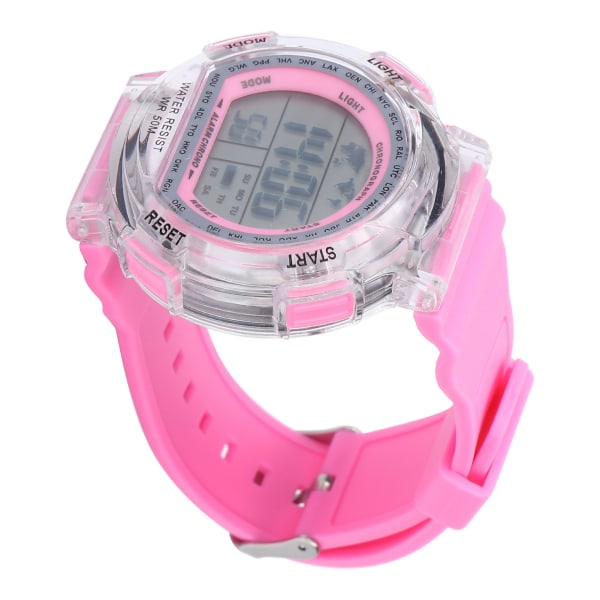 Let elektronisk ur multifunktion vandtæt sport Farverige lysende digitale ure Pink