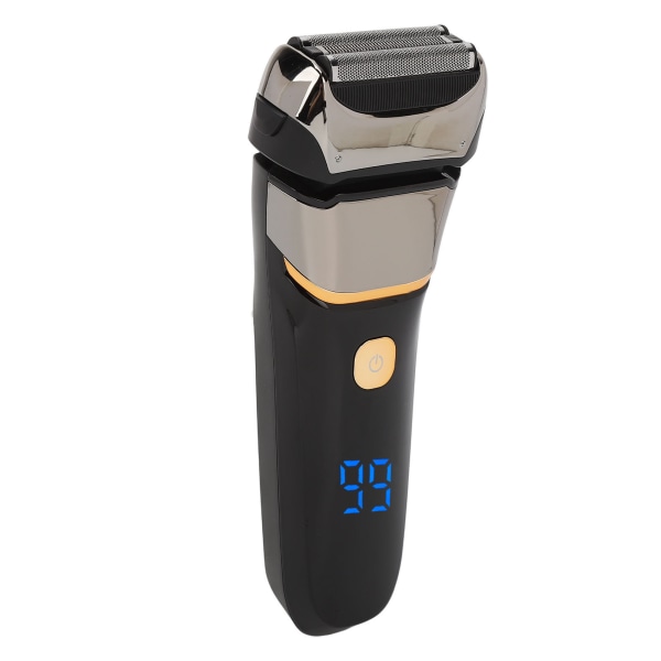 Trådløs elektrisk ansiktsbarbermaskin for menn Digital Display USB Oppladbar Vaskbar for skjeggbart hår