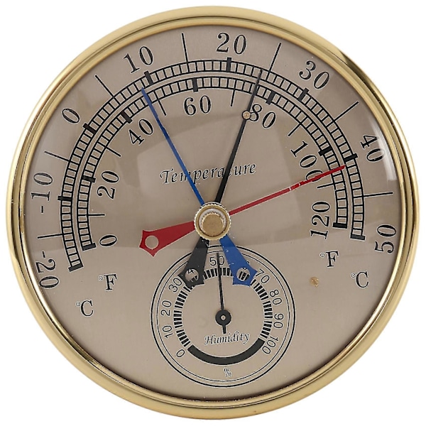 5 tommer Min Max Termometer Hygrometer Vægmontering Væghængt Analog Indendørs Udendørs Anti Regn Temperatur -GDZD