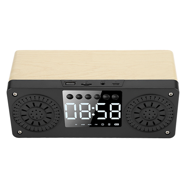 Bluetooth Mini Langaton Herätyskello Ulkoilman Kannettava Liitäntäkortti Bass Musiikkikaiutin (Keltainen Puun Syy)