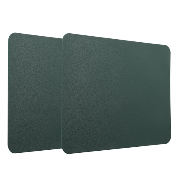2 st musmatta i PVC-läder, vattentät skrivbordsmatta, kontor, hem, musskydd, 27 x 21 cm, svart, grön