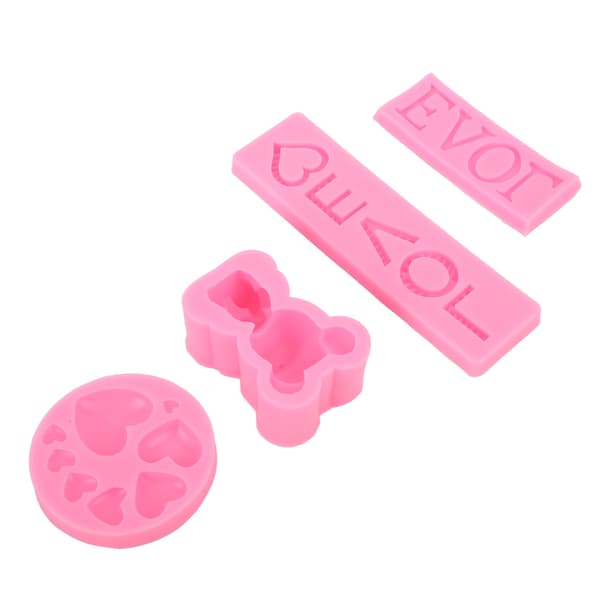4 st silikonfondantform rosa högtemperaturbeständig cupcakeform för jubileumstårta