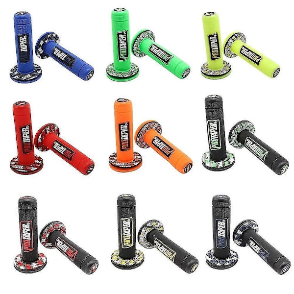 Motorsykkel Håndtak Protaper - 7/8 Gummi Gel Håndgrep for Dirt Pit Bike Motocross (10 Farger) Blå