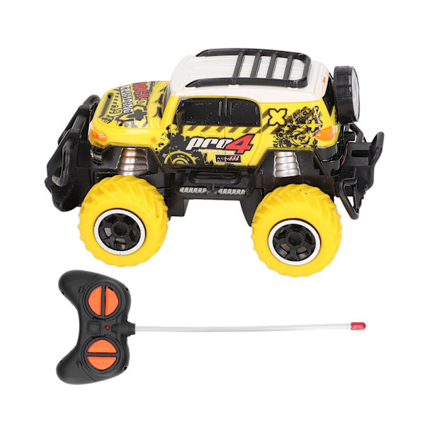 1:43 RC Mini Bil Klotter Söt Utseende Stark Friktion Bärbar Off Road Fjärrkontroll Bil Gul