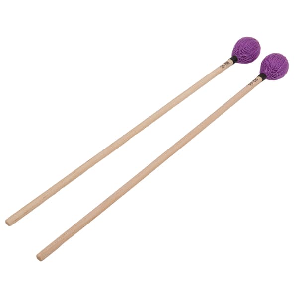 1 par marimba køller medium hårdt garnhoved med ahorn håndtag til percussion spil MQ‑06Purple