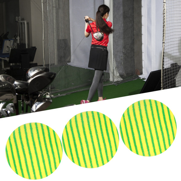 50 ST EVA Lätt, slitstark inomhusövning Stripe Golf Skumboll Färgglad Pet Cat Underhållning Leksaksbollar Gul Grön/2 Färger Stripe Ball