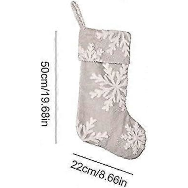 Snöstrumpa Grå Julstrumpor Stora Julstrumpor Juldekoration Julstrumpa