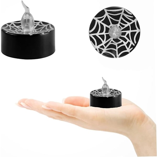 Halloween-juhlan hämähäkinseitikkö LED-koristekynttilälamppu - Musta kodin sisustus