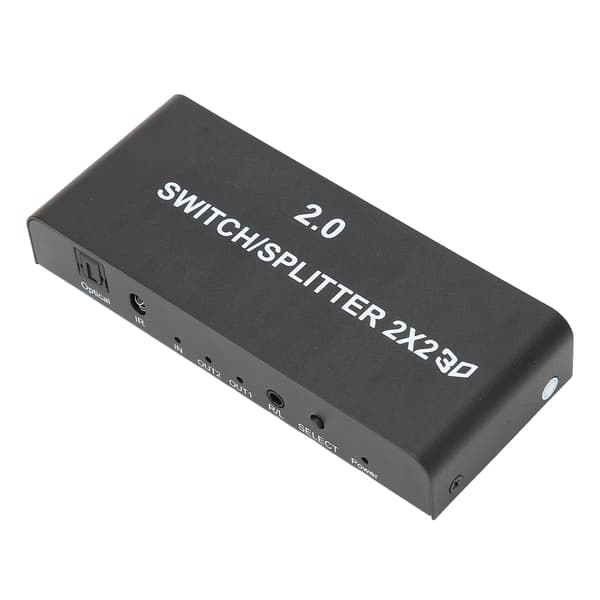 2x2 HD Multimedia Interface Splitter 4K 60Hz 2 ind 2 ud Video Switcher til Signaloverførsel 100‑240V UK Stik