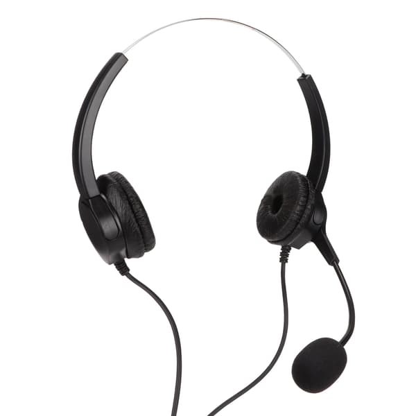 Call Center Headset 3,5 mm stik kablet computerhovedtelefon med støjreducerende mikrofon til telefon, bærbar computer, pc, tablet