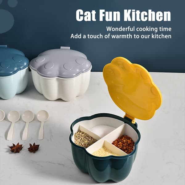 Krydderboks Krydderkrukker Fire Rom Krydder Multi Grid Krydderkrukke Salt Pepper Dispenser