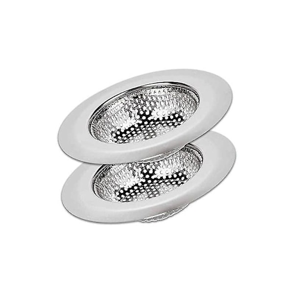 Diskbänksil Set om 2, 11,4 cm Bred Kant Perfekt för de Flesta Diskbänksavlopp, Mikroperforeringar Täppfria, Rostfritt Stål, Pass Thro