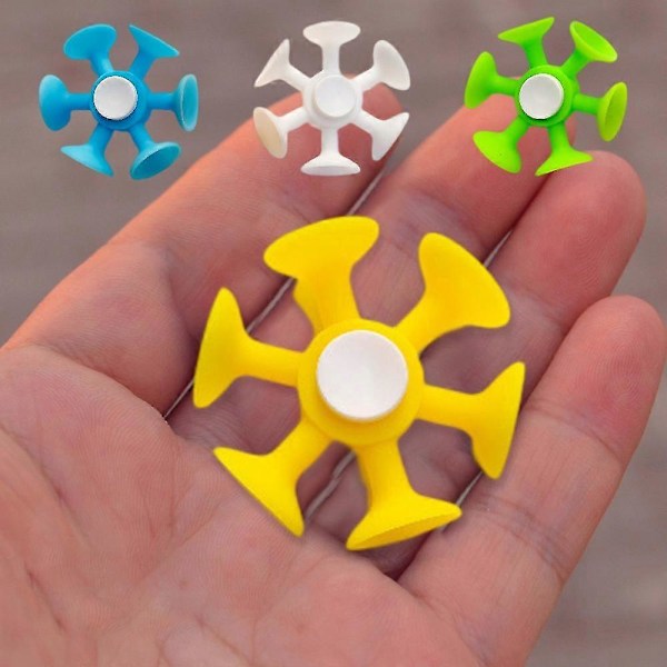 Fidget Spinner Sugpropp Roterbar Nyhet Anti-deform Ögonfångande Stresslindring Blekningsfri Finger Dynamisk Föränderlig Gyro Hand Spinner Leksak Barn Vit