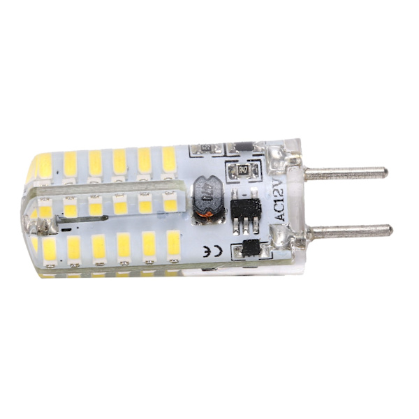 48LED silikonlampa 3W 300LM GY6.35 BiPin-lampa AC12V för ljuskrona taklampa (Kallvit 60006500K)