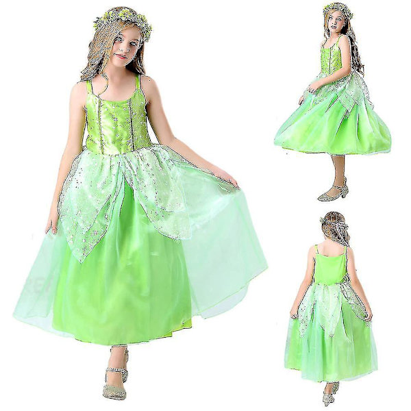 Feyprinsessakostym för flickor 8-9 år Halloweenfest Cosplay