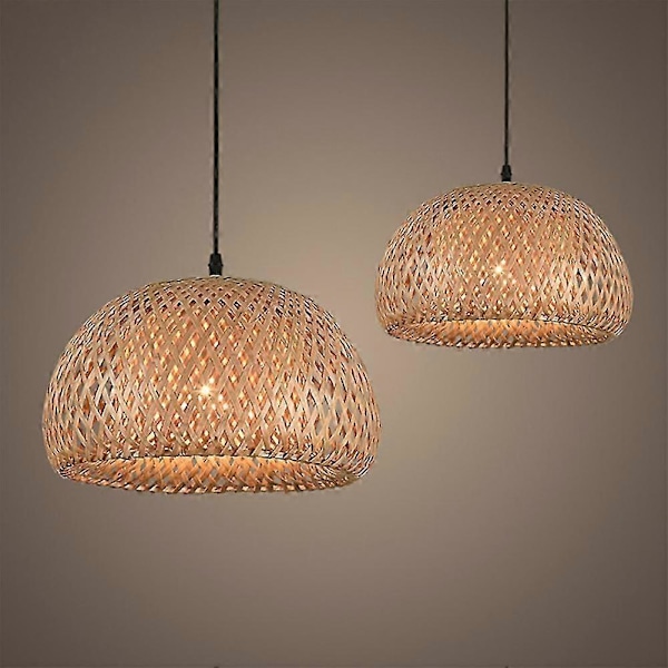 Belysning Rattan Lampe Håndlavet Bambus Lysekrone Retro Cafe Bar Lounge kompatibel med Have Restaurant Soveværelse
