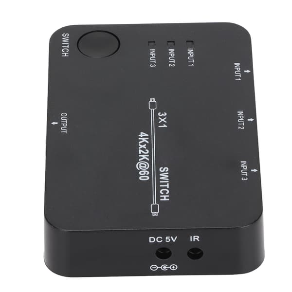 3 ind 1 ud 4K2K 60Hz HD Multimedia Interface Video Switcher Lavt strømforbrug Stabil HD Video Adapter