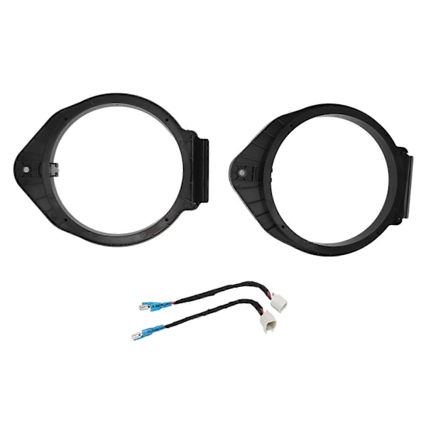 2 ST 6,5 tum/16,5 cm Högtalarinstallationsdistans Uppdateringsring Adapter Svart med Kabelhärva
