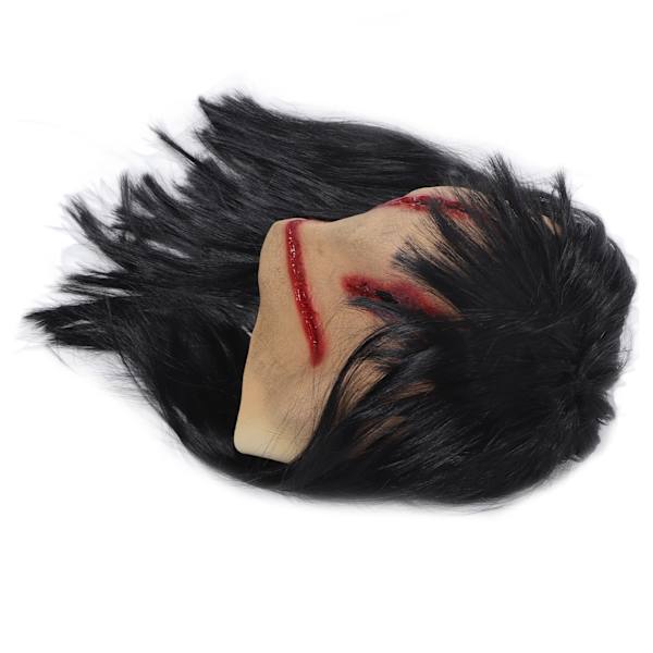 Halloween-kummitusnaamio Pelottava outo kauhuelokuvan paholaismaskia pitkillä hiuksilla Haunted House Dress Up -rekvisiittaa Cosplayhin