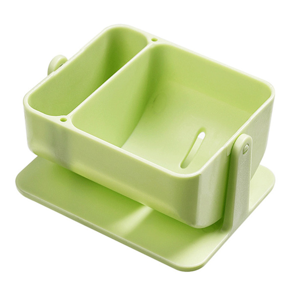 Skönhetssvamp Blenderhållare Puderpuff Organizer Makeup Puderpuff Svamp Hållare Display Stativ Dubbel Fack Grön