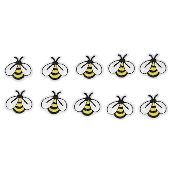 10pcs Little Bee Patch Bee Shape Ironing Cute Sewing Patches DIY Sewing Embroidered Patch Bee Patches for Dress Hat Shoe