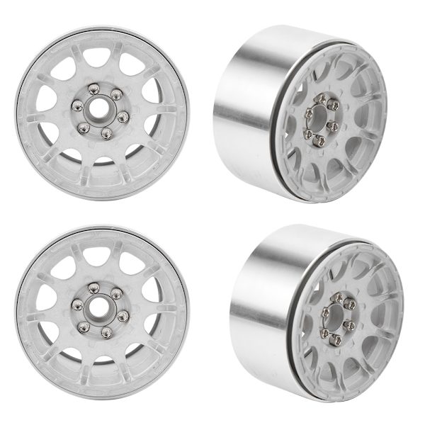 4 st 2,2 tum aluminiumlegering hjulnav passar för TRX4 SCX10 90046 D90 TRX6 1/10 RC Crawler CarSilver