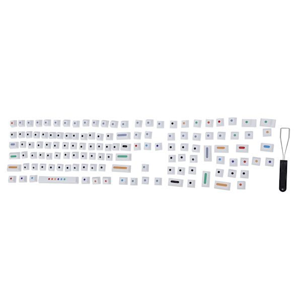 Dot Keycap Dye Sublimation Mekanisk Tangentbord Kompatibel med 61/64/68/87/96/104/108 Vit
