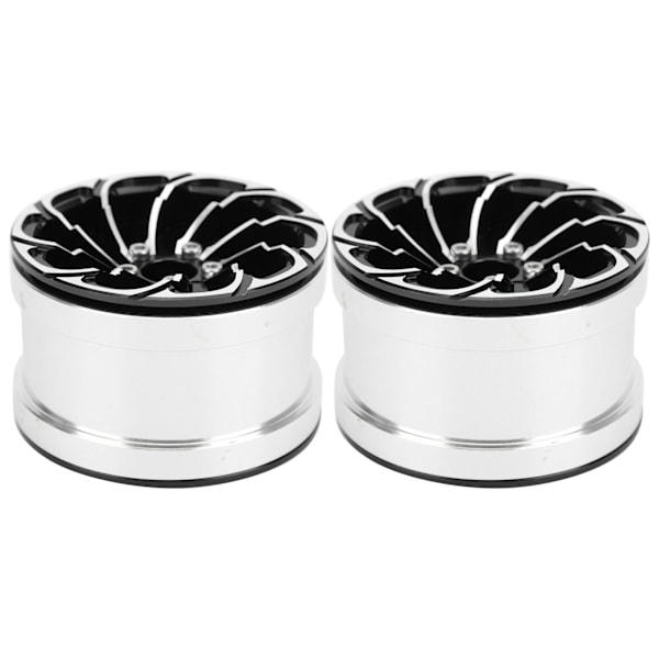 Aluminiumlegering Beadlock Hjulfälgar med Lås Icke-Klistrig för 1/10 RC Crawler Bilar (Svart)