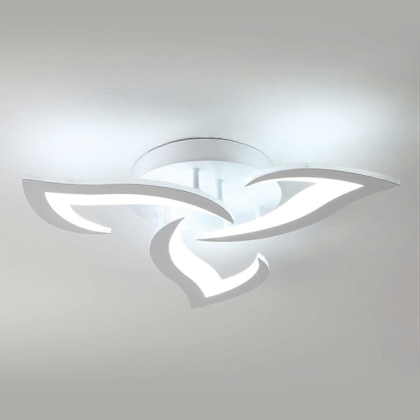 Moderne akryl bladformet 36W LED taklampe med 3 petalformede lamper, 6500K kaldhvit, egnet for soverom, stue.