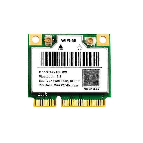 WiFi 6E AX210HMW Mini PCIE WiFi 6 Wifi-kort kompatibelt med AX210 5374Mbps Bluetooth5.2 802.11Ax 2.4G/5G/6G WiF