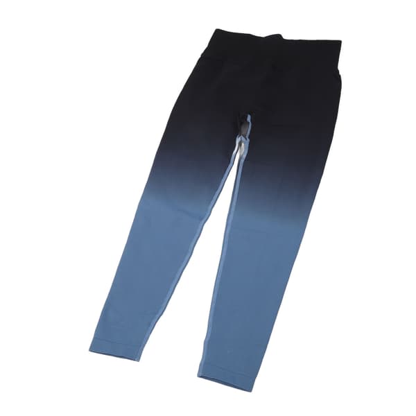 Sorte Blå Gradient Højtaljede Yogabukser Kvinder Bløde Postpartum Hofteløft Trænings Løbe Leggings L