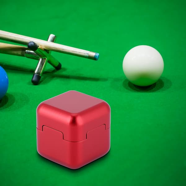 Aluminium Bærbar Mini Kø Tip Kridt Holder Billard Pool Kridt Bære Etui (Rød)