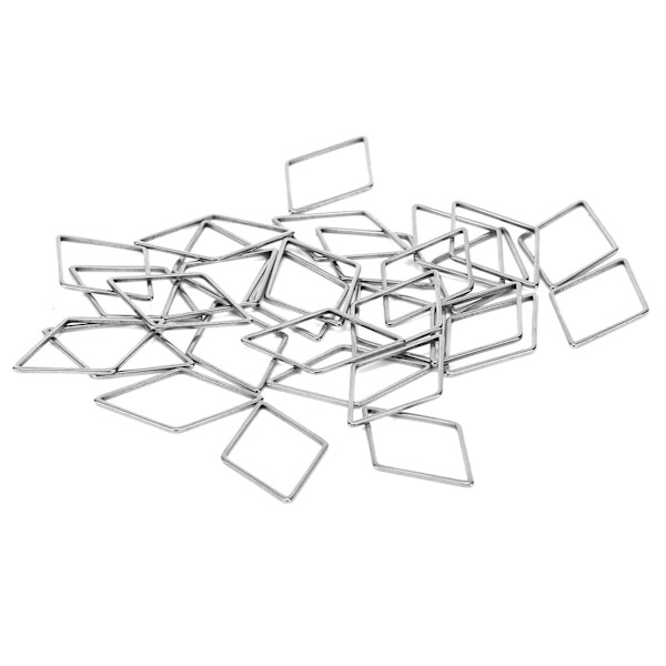 30 st örhängen-kontakter DIY geometriska rombformade ihåliga rostfria hängetillbehör för prydnader hantverk