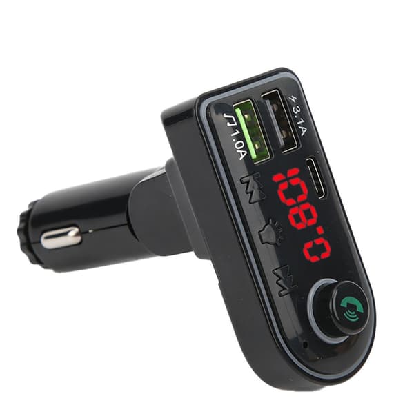 FM-sender MP3 Bluetooth versjon 5.0 Digital skjerm Fargerik stemningsbelysning Håndfri samtale