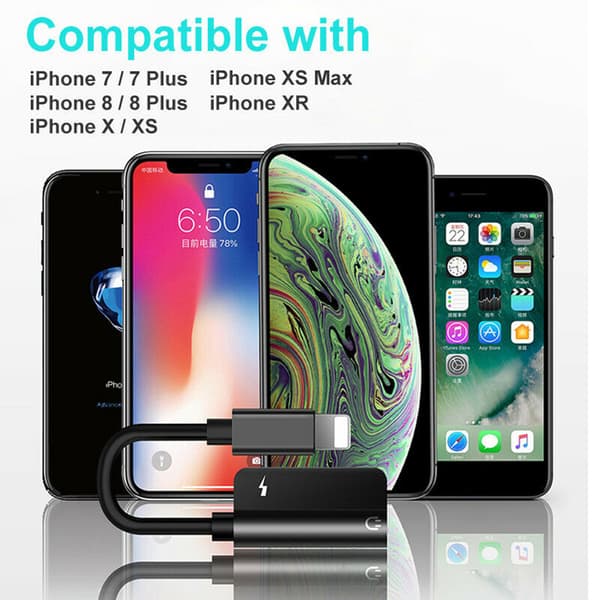 Til IOS-interface til 3,5 mm hovedtelefonstik AUX-splitteradapter til iPhone