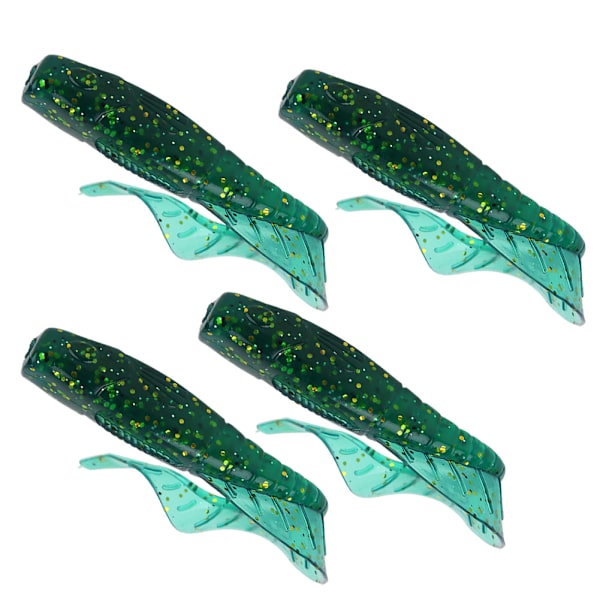 4 stk fiske lokkeorm kunstig reke lukt med salt jig wobbler silikon agn lang svømming agn vert