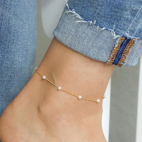 Sarte Sølvbelagte Anklets Hypoallergenisk Nikkel- og Blyfri Hudvenlig