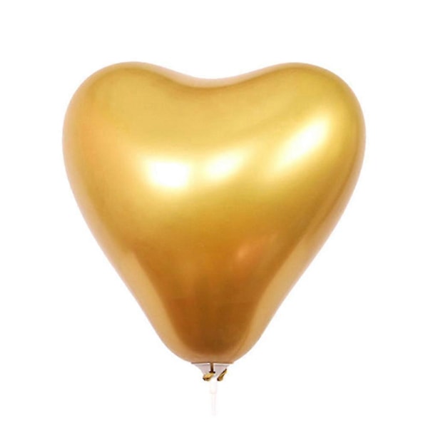50 stk. Hjerteballoner Latex Folie Metal Kærlighedsballoner Dekorative Balloner til Valentinsdag Guld