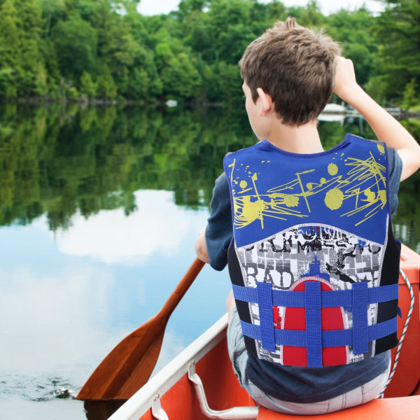 Manner Kids Simjackor Barn Simväst Neopren Swim Learner Badkläder (Blå L)