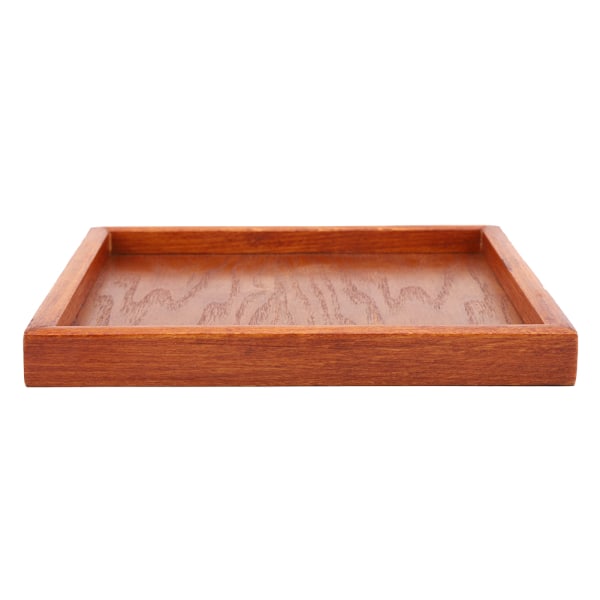 Fyrkantig tebricka i massivt trä Kaffe Sushi Snacks Serveringstallrik för caférestaurang (20*20 cm)