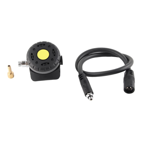 2nd Steg Regulator Andningsventilhuvuden Medium Pressure Tube Portabel dykutrustning Svart