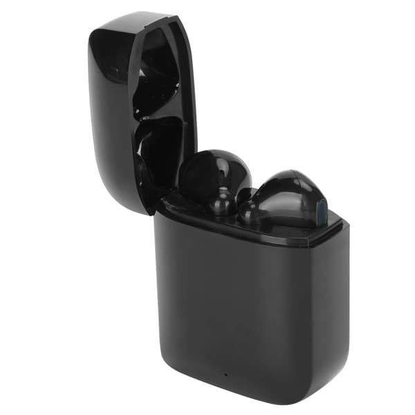 TWS trådløse Bluetooth 5.0 øretelefoner Halv in-ear IPX4 vanntette ørepropper for iPhone/Android Svart