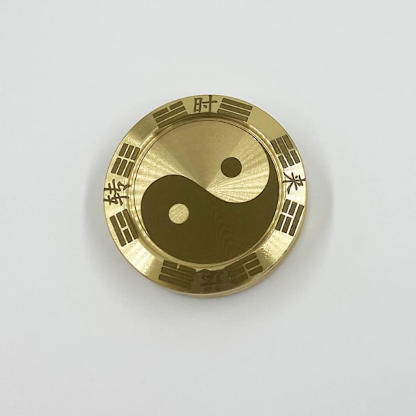 Metal Fidget Slider - Tai Chi Mønt Haptisk Fidget Legetøj, Øg Lykken Med Hver Spin