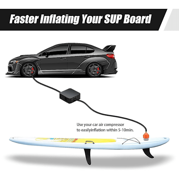 Universal Schrader-luftventilsadapter för uppblåsbar stand up paddleboard-pumpning